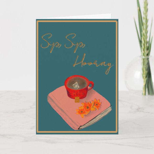 Cartão Sip Sip Hooray (Frente)