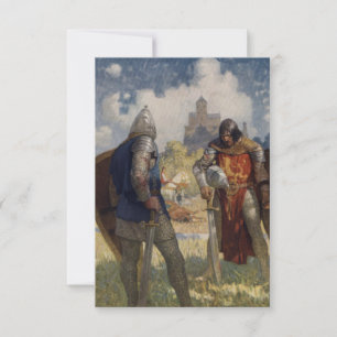 Cartão Sir Launcelot du Lake, cavaleiro da Mesa redonda