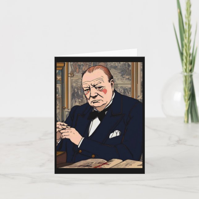 Cartão Sir Winston Churchill 4 Sticker (Frente)