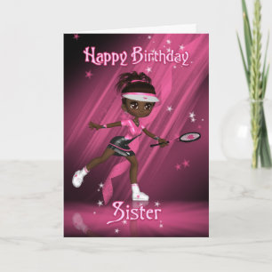 Cartão Sister Birthday Card Tennis Player - Tweens & Teen