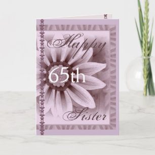 Cartão SISTER - Happy 65th Birthday - LAVENDER Daisy