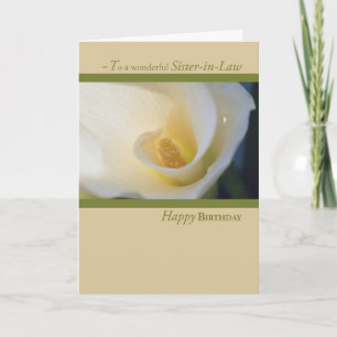 Cartão Sister-in-Law Cala Lily Birthday