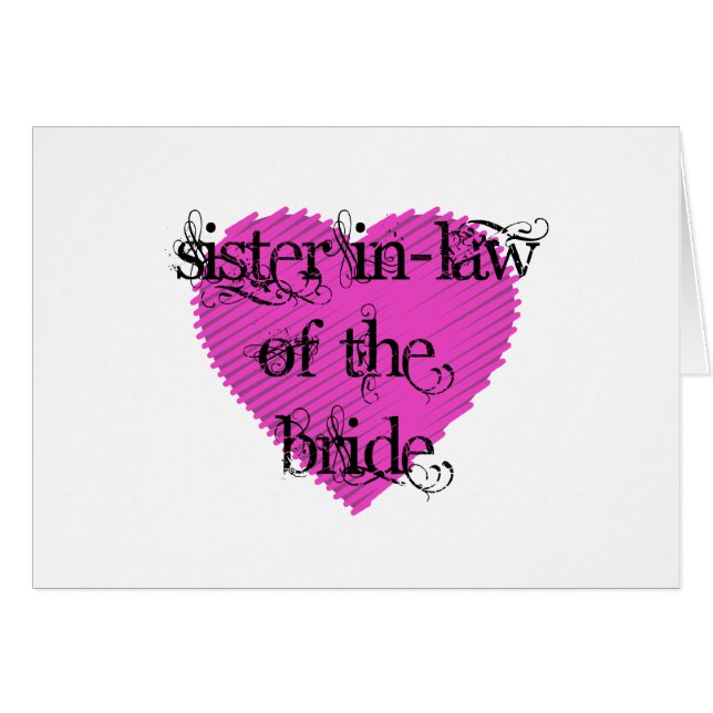 Cartão Sister In-Law da Noiva (Frente Horizontal)
