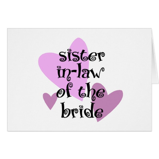 Cartão Sister In-Law da Noiva (Frente Horizontal)