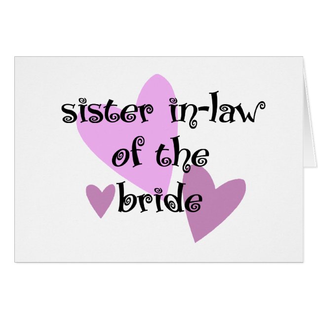Cartão Sister In-Law da Noiva (Frente Horizontal)