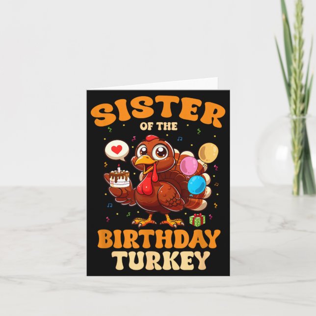 Cartão Sister Of The Birthday Turkey Family 1st Birthday  (Frente)