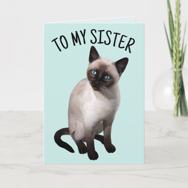 CARTÃO SISTER SIAMESE CAT BIRTHDAY (Frente)