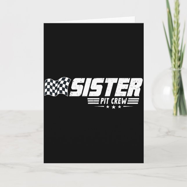 Cartão Sister T Crew Race Car Birthday Family Racing  (Frente)