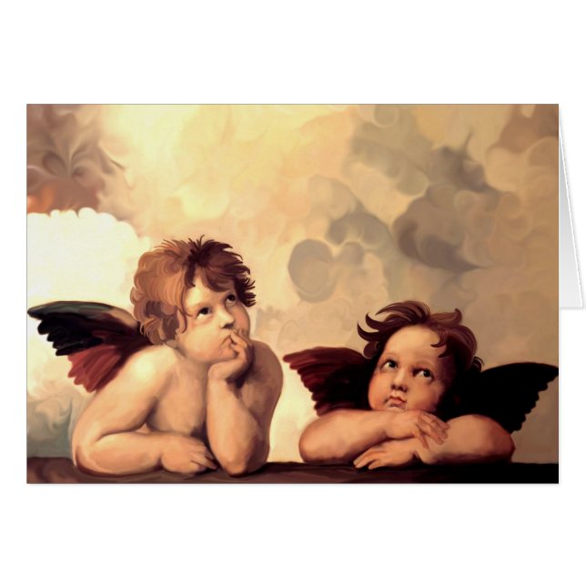 Cartão Sistine Madonna Cherubs Raffaelo Sanzio (Frente Horizontal)
