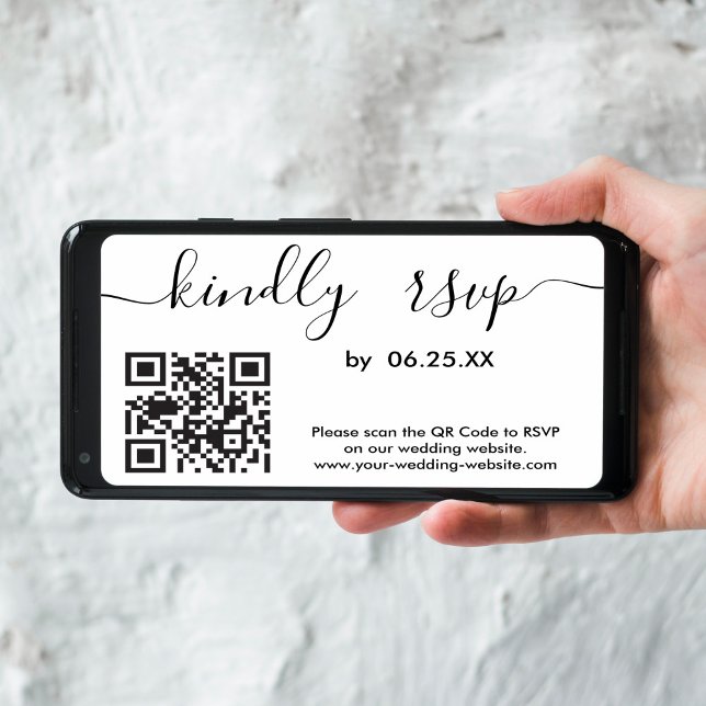 Cartão Site de RSVP de Casamento Moderno Online Com Códig (Criador carregado)