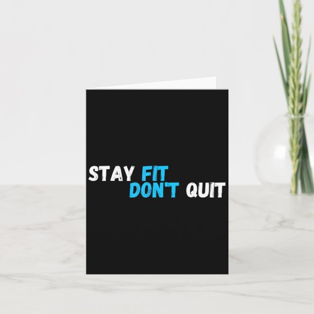 Cartão Sitive Stay Fit Dont Quit Workout Fitness Gym  (Frente)
