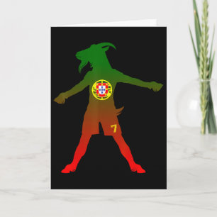 Cartão Siuuu Cabra Real Bandeira de Portugal Futebol Home