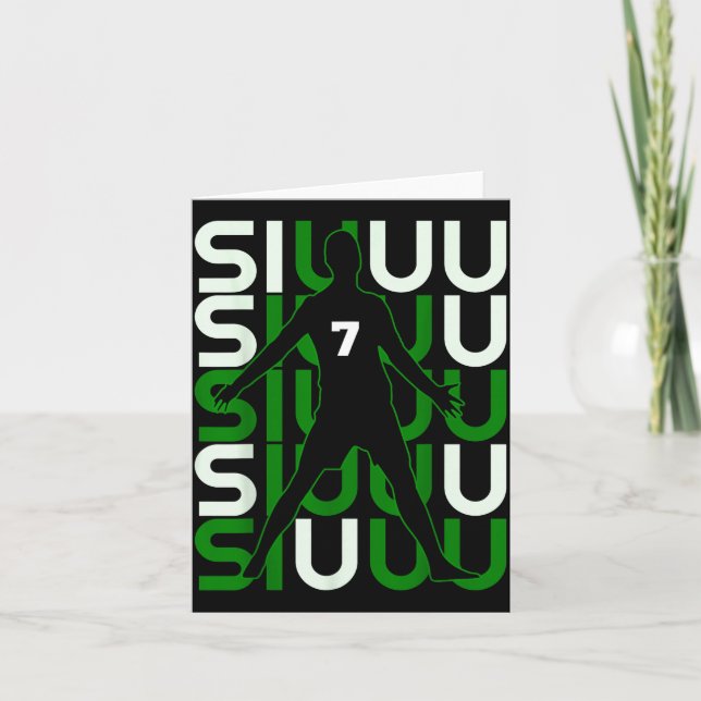 Cartão Siuuuu Presente Engraçado de Futebol Para Fã de Fu (Frente)