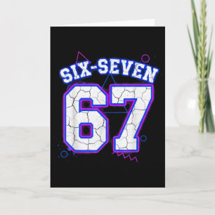 Cartão Six-seven 67 Camisa Esportiva Universitária Retro 