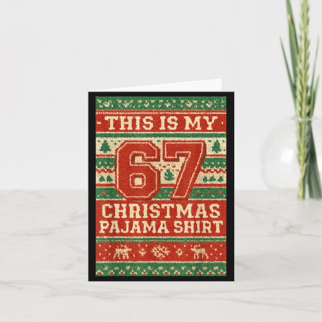Cartão Six Seven 67 Meme 6 7 Holiday Christmas Pajamas Br (Frente)
