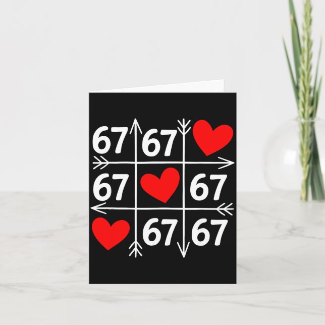 Cartão Six Seven 6 7 Funny 67 Valentines Day Heart Men Wo (Frente)