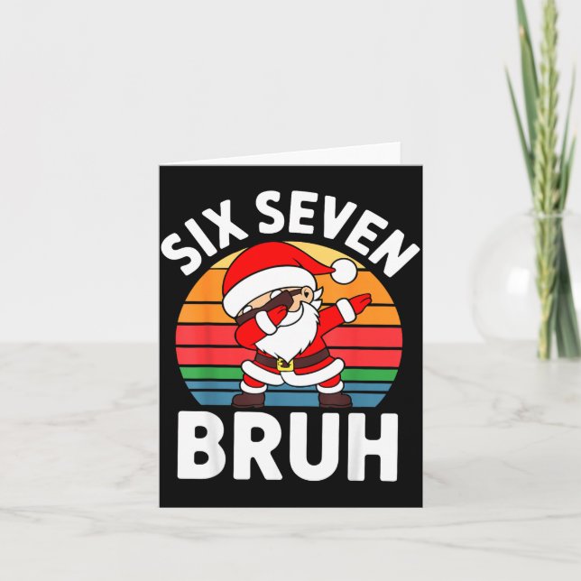 Cartão Six Seven Bruh Santa Dabbing Christmas  (Frente)