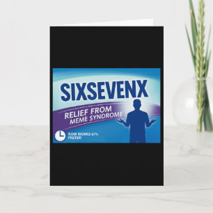 Cartão Sixsevenx Alívio de Números de Meme Paródia Profes