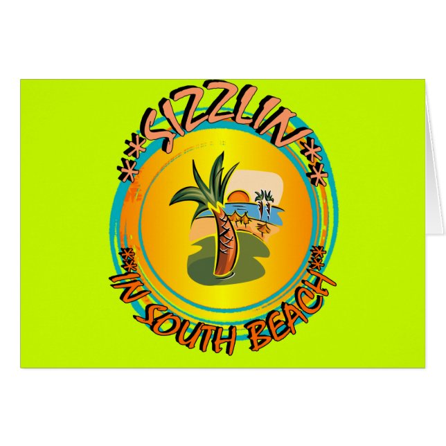 Cartão Sizzlin no South Beach (Frente Horizontal)