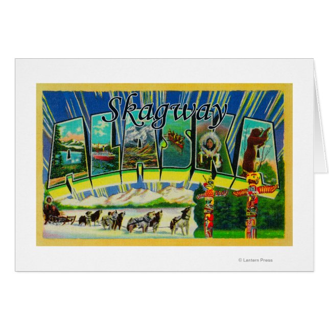 Cartão Skagway, Alasca - Cenas com Letras Grandes (Frente Horizontal)