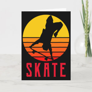 Cartão Skate Retro Vintage Skateboarder Skate