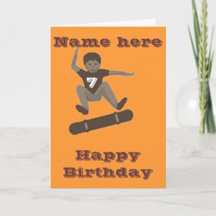 Cartão Skateboarding Boy Heel Flipping Birthday card