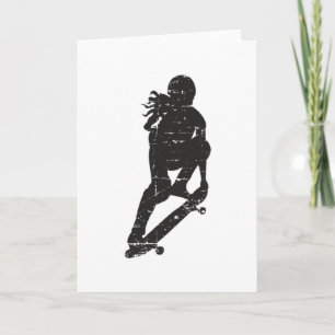 Cartão Skater Girl Skateboard Sk8 Skating Funny Gift Idea