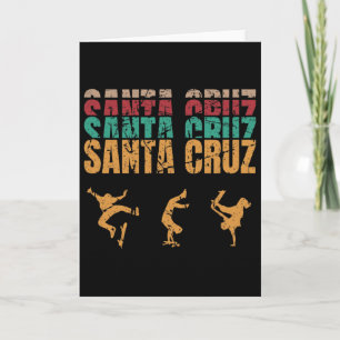 Cartão Skater Mulheres Skate Vintage Retro Papai Noel C