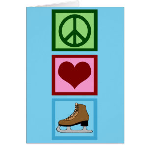 Cartão Skates de gelo do patinagem artística do amor da