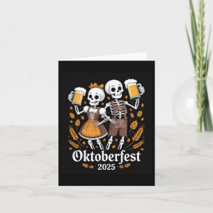 Cartão Skeleton alemão Halloween Lederhosen Funny 2025
