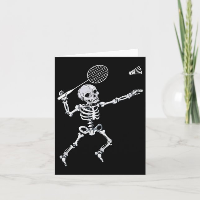 Cartão Skeleton Badminton Smash Shuttle (Frente)