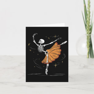 Cartão Skeleton Ballerina Balé Dance Halloween
