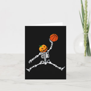 Cartão Skeleton Basball Halloween Pumpkin Slam Dunk
