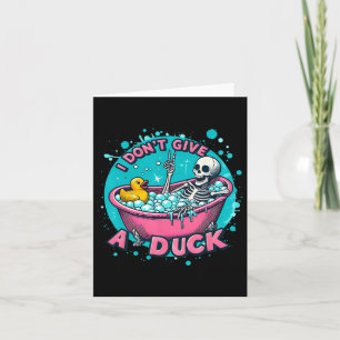 Cartão Skeleton Bath Humor Rubber Duck Dia de as Bruxas e