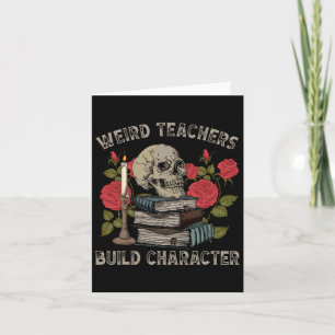 Cartão Skeleton Book Floral Skull Halloween Professor Spo