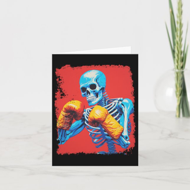 Cartão Skeleton Boxing (Frente)