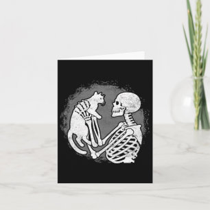 Cartão Skeleton Cat Gatinho do crânio Homens bonitos do D