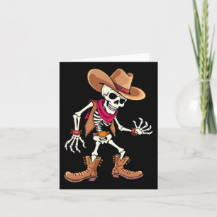 Cartão Skeleton Cowboy Halloween Meninos
