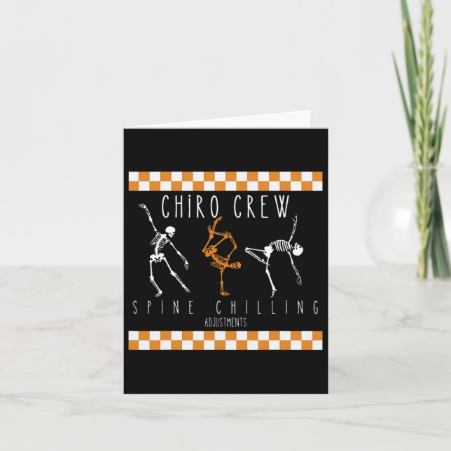 Cartão Skeleton Dançando Chiro Crew Chiropractor Hallowee (Frente)