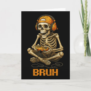 Cartão Skeleton do Halloween Vídeo do jogador Jogos Skele