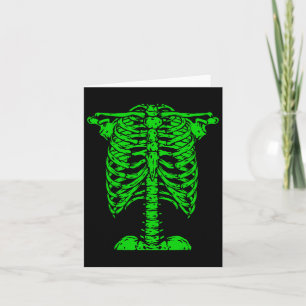 Cartão Skeleton Green Rib Cage Bone Costume Halloween Gra