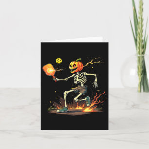 Cartão Skeleton Pickleball Halloween Spooky Esporte