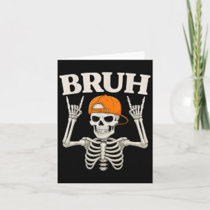 Cartão Skeleton Rock No Bruh Halloween Para Meninos Menin