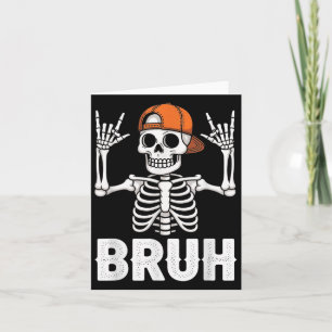 Cartão Skeleton Rock No Bruh Halloween Para Meninos Menin
