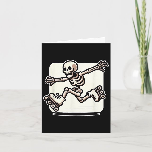 Cartão Skeleton Roller Skeleton Skater Skater (Frente)