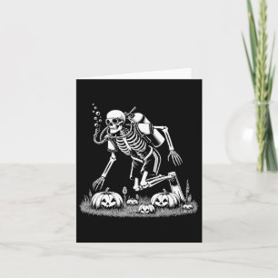 Cartão Skeleton Scu Mergulhadores Jogadores de Halloween 