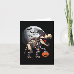 Cartão Skeleton T Rex Dinossauro Dia de as Bruxas engraça