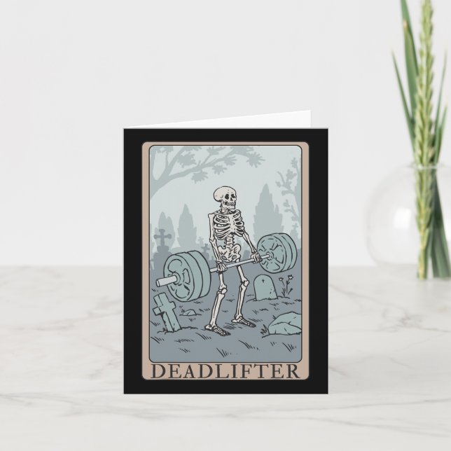 Cartão Skeleton Tarot Card Deadlifter (Frente)