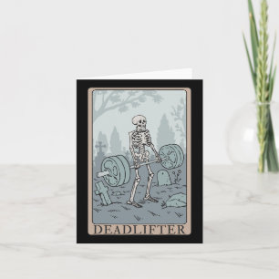 Cartão Skeleton Tarot Card Deadlifter