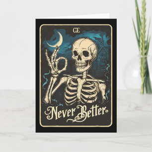 Cartão Skeleton Tarot nunca é melhor Skull Hallo